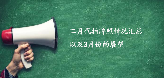 二月代拍牌照情况汇总以及3月份的展望