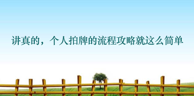 讲真的，个人拍牌的流程攻略就这么简单